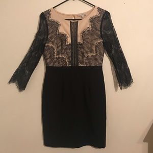 Lace Color Block Bodycon Dress